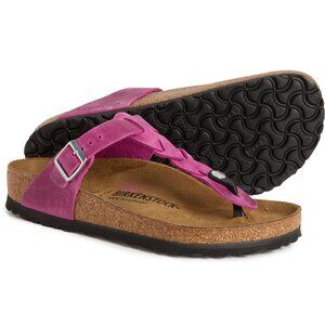 NEW Birkenstock Gizeh Leather Sandals Braided FUCHSIA PINK 39 R Womens 8 NEW
